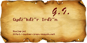 Gyökér Irén névjegykártya
